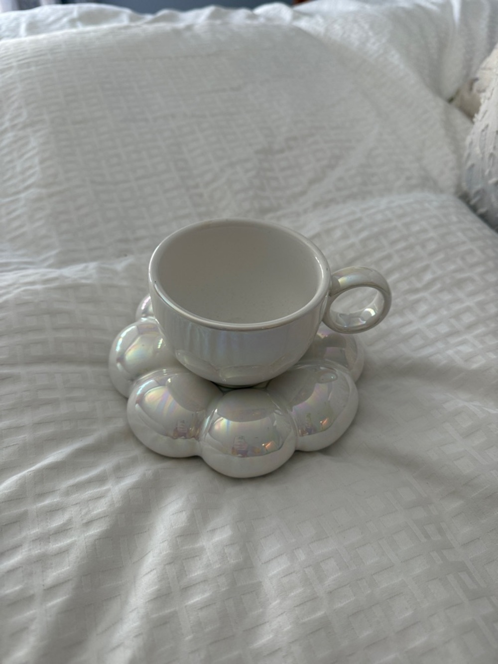 Opalescent Cloud Mug and Saucer